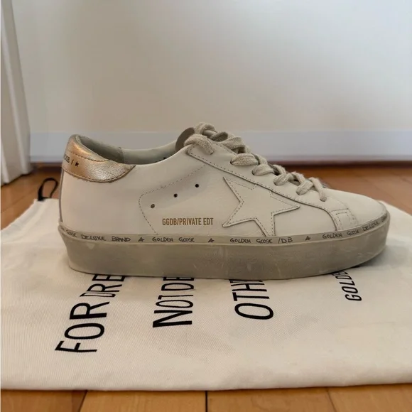 Worn once Golden Goose Hi Star Optic White Sneakers 37 - Picture 1 of 10